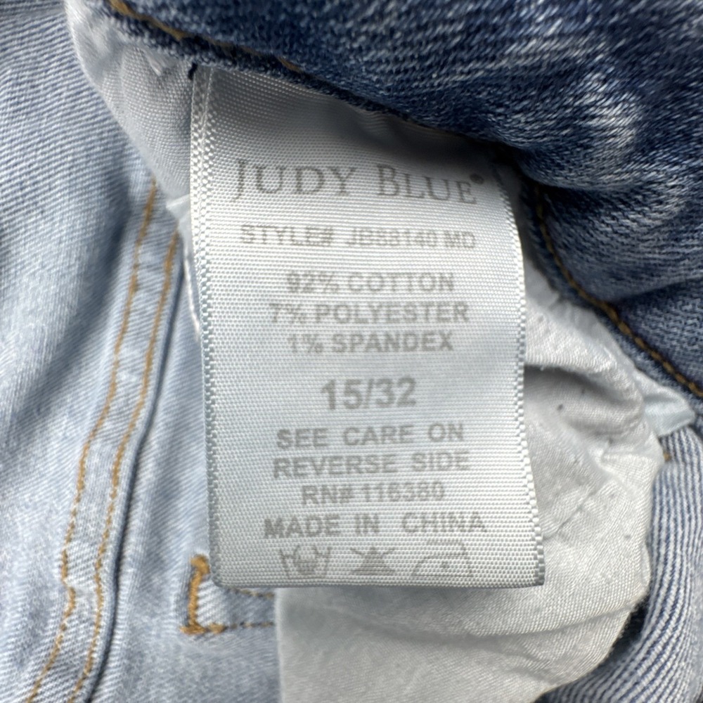 Judy Blue Women Flare Jeans 15/32 Cotton Blend Boho Raw Hem High Rise Denim - Picture 11 of 13